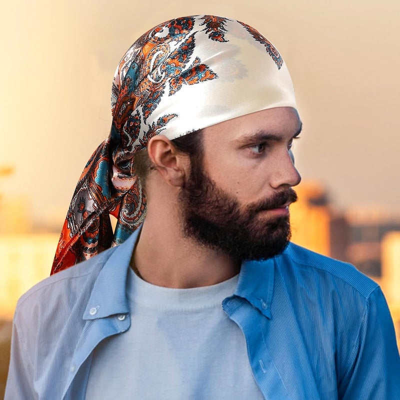 GERINLY 35 Inch Wild Rag Cowboy Scarves for Men, Large Rancher Neckerchief Silk Feel, Oversize Western Bandana - Image 4